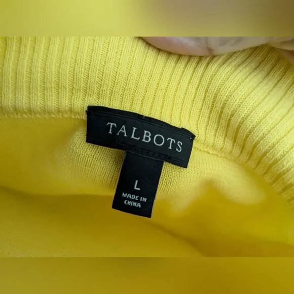 Talbot's Bright Yellow Off the Shoulder Bell Sleeve Top Size Large - Picture 4 of 7